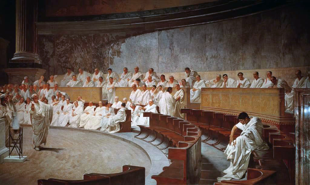 Cicero Denounces Catiline, fresco by Cesare Maccari, 1882–1888