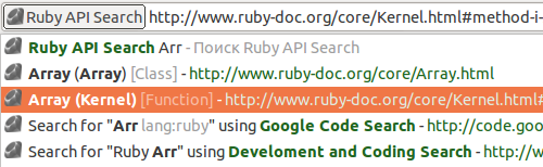 Search against Ruby documentation